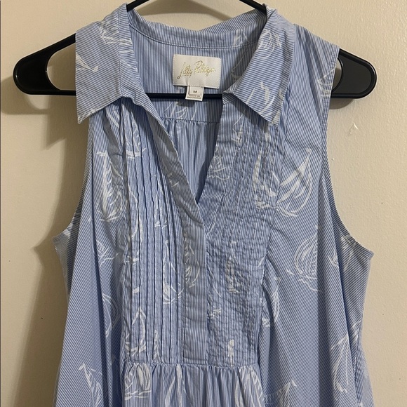 EUC Lilly Pulitzer Caylinn Sleeveless Popover Shirt Dress Medium - Picture 4 of 5